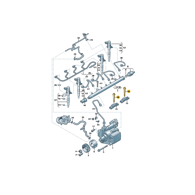 Boulon de bride d'injecteur M6x70,2