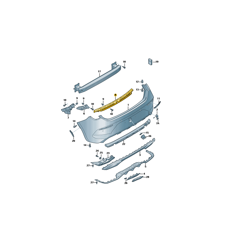 Support central de pare-chocs arrière Seat LEON IV | CUPRA Hatchback 2020-