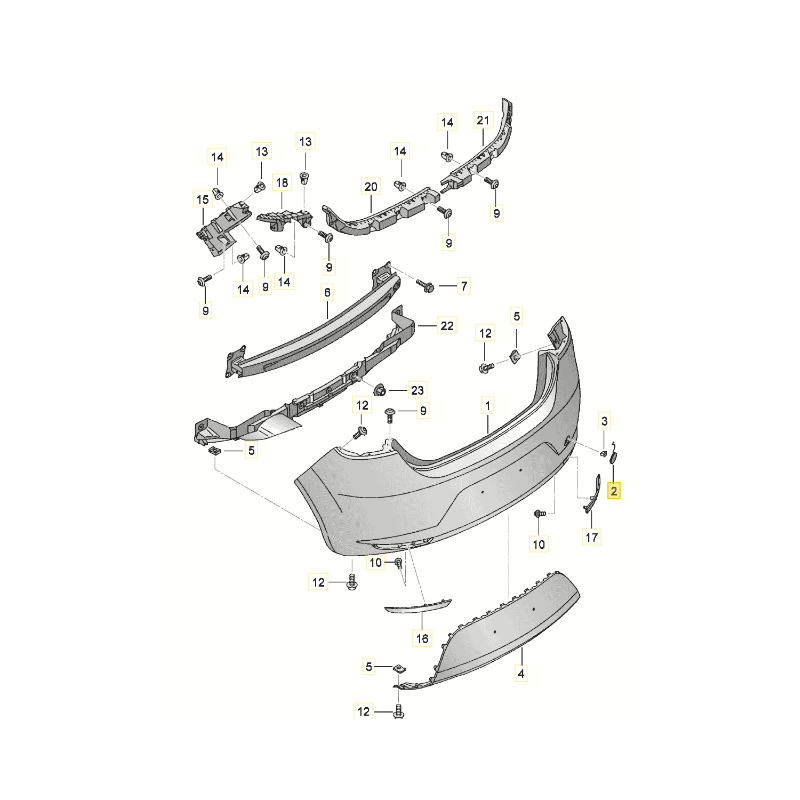 Cache-œil de remorquage arrière SEAT Leon 2006-2009