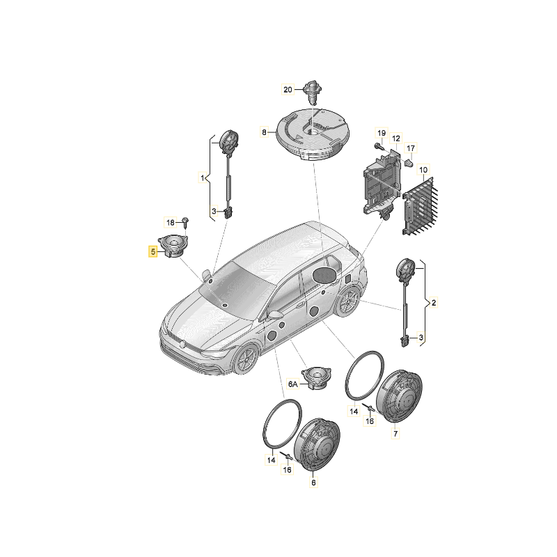 Haut-parleur de tableau de bord SKODA Octavia 4 IV Enyaq 2020-