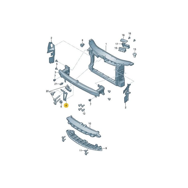 Support de verrouillage capot Skoda Superb II 2008-2015