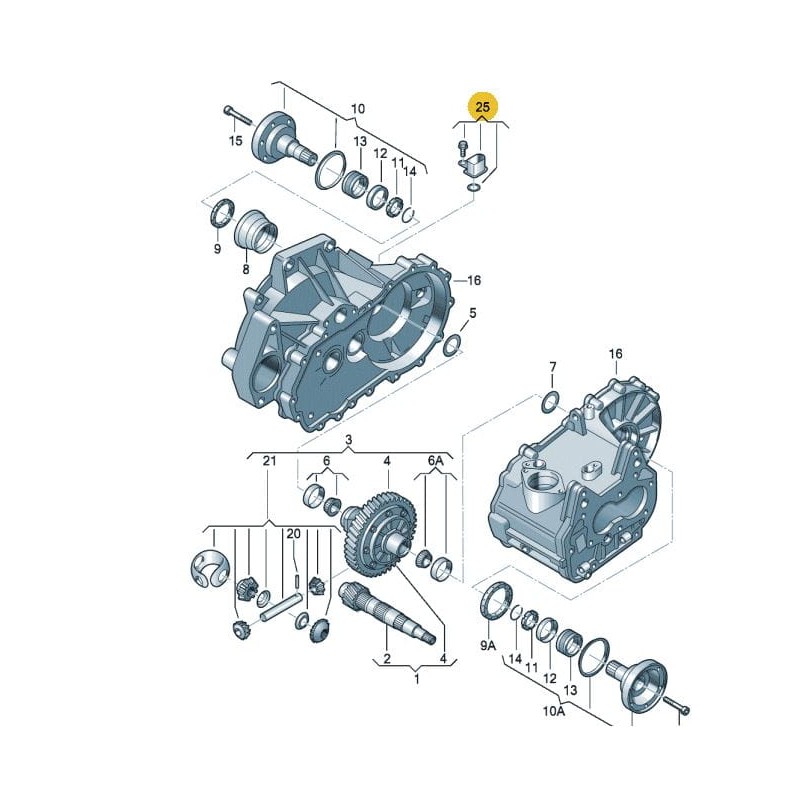 Capuchon de couvercle de boîte de vitesses manuelle 02T301115B