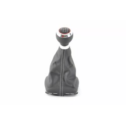 Pommeau de levier de vitesse en cuir d'origine Audi S3 A3, noir/argent