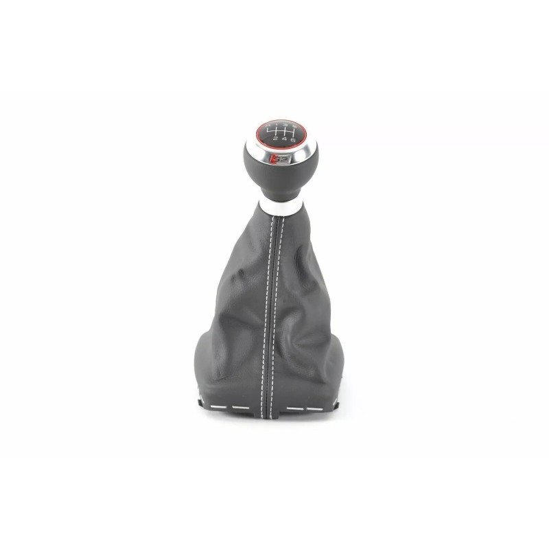 Pommeau de levier de vitesse en cuir d'origine Audi S3 A3, noir/argent Pommeau de levier de vitesse en cuir d'origine Audi S3 A3, noir/argent