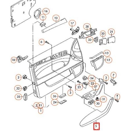 Accoudoir avant gauche porte conducteur intérieur noir pour Audi A3 (8P) Sportback Accoudoir avant gauche porte conducteur intérieur noir pour Audi A3 (8P) Sportback