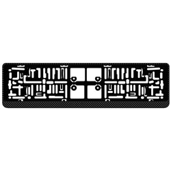 Porte-plaque synthétique 'Click' 52x11cm Look-Carboné