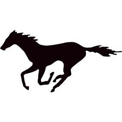 Autocollant Galloping Horse - noir - 22x10.5cm