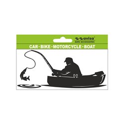 Autocollant AutoTattoo Fisher in Boat - 14x6,5cm