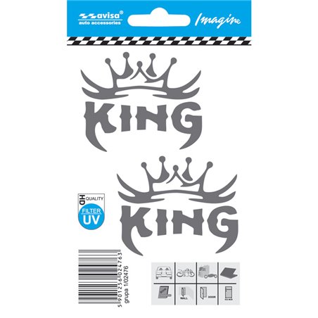 Autocollant AutoTattoo KING 2 pièces - 6x4,9cm