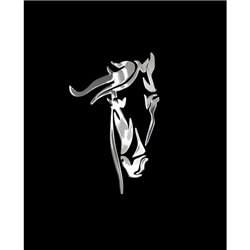 Autocollant Nickel 'Horse's head' - 52x80mm