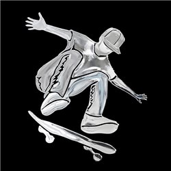 Autocollant Nickel 'Skater boy' - 62x70mm