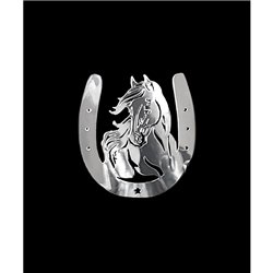 Autocollant Nickel 'Horseshoe + Horse' - 48x50mm