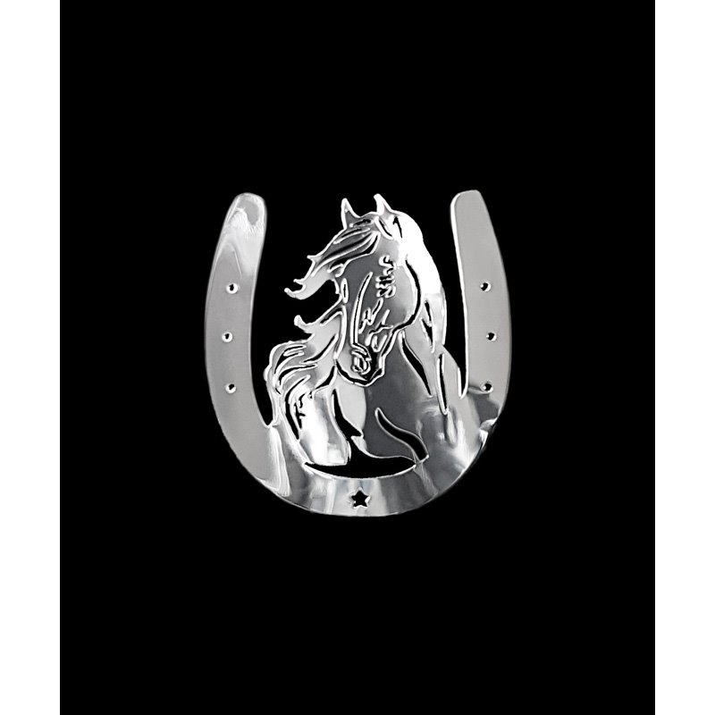 Autocollant Nickel 'Horseshoe + Horse' - 48x50mm