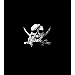 Autocollant Nickel 'Pirate Skull' - 66x55mm