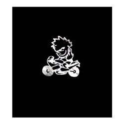 Autocollant Nickel 'Naughty on the motorbike' - 60x60mm