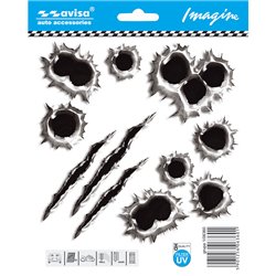 Autocollant AutoTattoo Shotgun traces+monster - 14,7x14x7cm