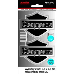 Autocollant AutoTattoo Choppers 3D Chrome - 8,5 x 6,5cm