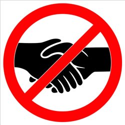 Autocollant Poignées de main interdites - 32cm