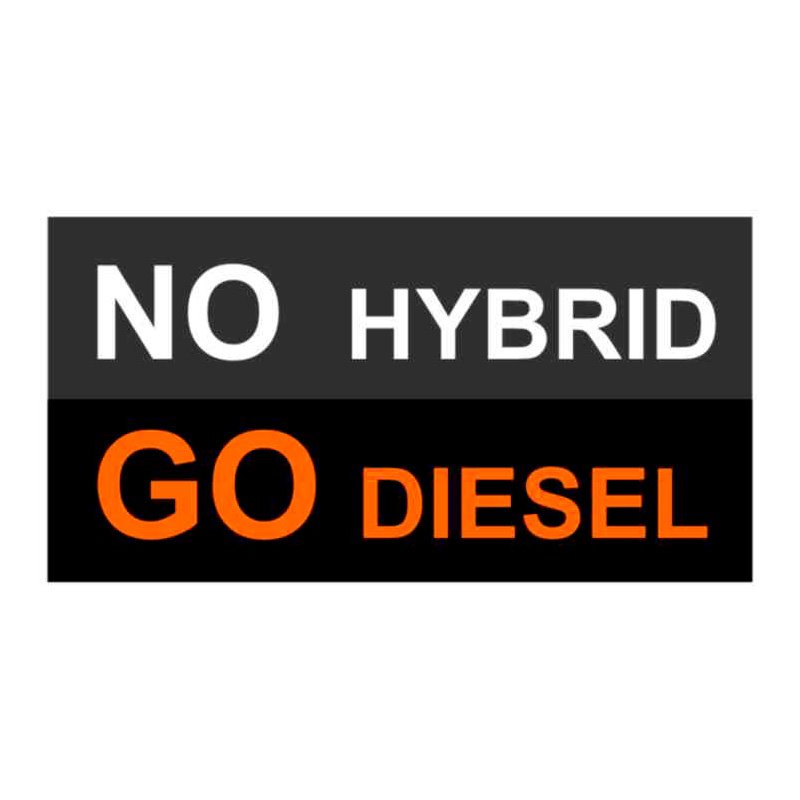 Autocollant AutoTattoo 'NO HYBRID GO DIESEL' - 11x5,6cm