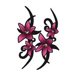 Set d'autocollants Pink Tribal Flowers - 2x 23x9cm