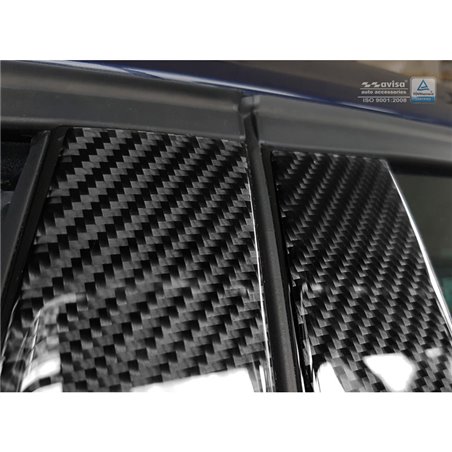 Couvertures de piliers-B sur mesure pour BMW Série 1 F20 5-Portes 2015- Noir Carbone