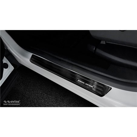 Seuils de portes inox noir sur mesure pour Citroën C5 Aircross 2018- Incl. Facelift 'Special Edition' - 4-pièces