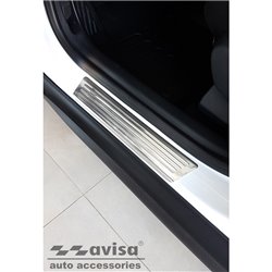 Seuils de portes inoxydable sur mesure pour Citroën C3 Aircross II 2017- 'Lines' - 4-pièces