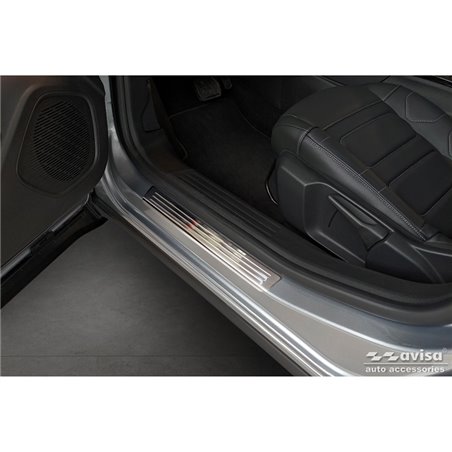 Seuils de portes inoxydable sur mesure pour Citroën C4 III 2020- & C4 X 2022- 'Lines' - 4-pièces