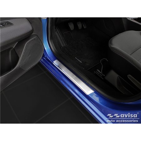 Seuils de portes inoxydable sur mesure pour Dacia Sandero III 2020- incl. Stepway 'Lines' - 4-pièces