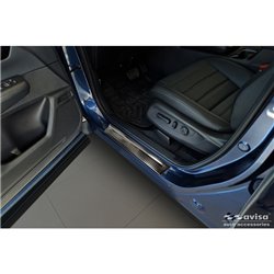 Seuils de portes inoxydable noir sur mesure pour Honda CR-V VI (RS_) 2023- - 'Lines' - 4-pièces