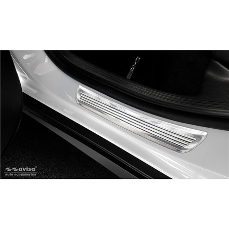 Seuils de portes inoxydable sur mesure pour Mercedes GLC/GLC Coupe 2015-2019 & FL 2019- 2-pièces (portes arrières)