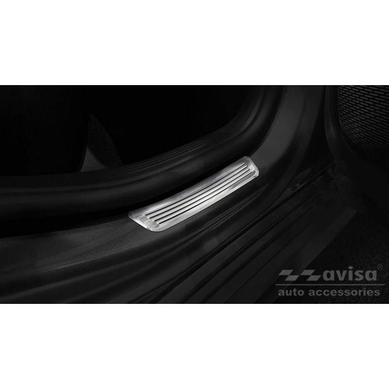 Seuils de portes inoxydable sur mesure pour Mercedes Classe-A W177 HB/Sedan 2018- 2-pièces (portes arrières)