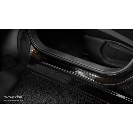 Seuils de portes inoxydable noir sur mesure pour Nissan Juke II 2019- 'Special Edition' - 4-pièces