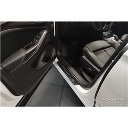 Seuils de portes inoxydable noir sur mesure pour Opel Grandland X 2017-2021 & Facelift 2021- 'Hybrid' - 4-pièces