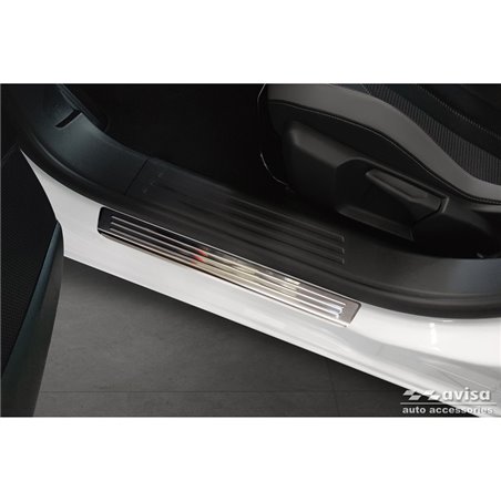 Seuils de portes inox sur mesure pour Opel Mokka II 2020- 'Lines' - 4-pièces