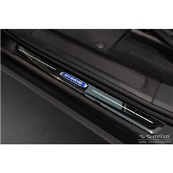 Seuils de portes inoxydable noir luisant sur mesure pour Volvo XC60 II 2017-2021 & Facelift 2021- 'Hybrid' - 4-pièces