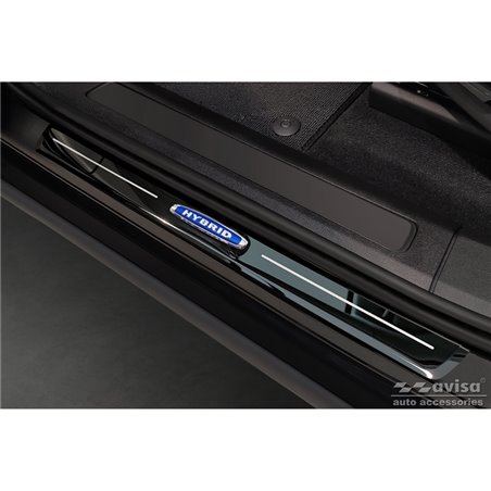 Seuils de portes inoxydable noir luisant sur mesure pour Volvo XC60 II 2017-2021 & Facelift 2021- 'Hybrid' - 4-pièces