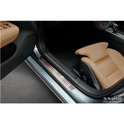 Seuils de portes inoxydable sur mesure pour Volvo S60 III & V60 II 2018- - 'Lines' - 4-pièces