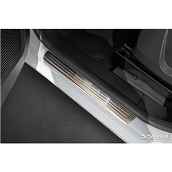 Seuils de portes inox sur mesure pour Renault Kangoo III & Nissan Townstar & Mercedes Citan 2021- - 'Lines' - 4-pièces (pour tou