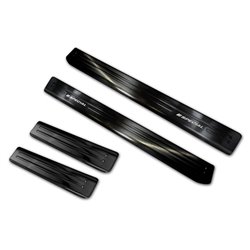 Seuils de portes inox noir sur mesure pour Skoda Octavia III Sedan/Combi 2013-2020 - 'Special Edition' - 4-pièces