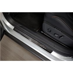 Seuils de portes inoxydable noir sur mesure pourSkoda Enyaq iV 2020- - 'Special Edition' - 4-pièces