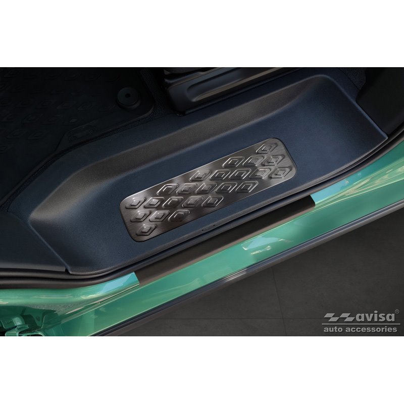 Seuils de portes inoxydable noir sur mesure pour Volkswagen ID.Buzz 2022- 2-pièces