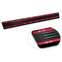 Seuils de portes inoxydable noir sur mesure pour Volkswagen ID.3 2020-2023 & FL 2023- & Cupra Born 2021- 'Lines' - 4-pièces