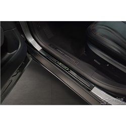 Seuils de portes inoxydable noir sur mesure pour Ford Mustang Mach-E 2020- 'E-Power' - 4-pièces