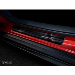 Seuils de portes inox noir sur mesure pour Mazda CX-30 2019- -  Acier Brossé 'Special Edition' 4-pièces