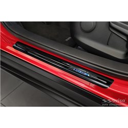 Seuils de portes inoxydable noir sur mesure pour Mazda CX-30 2019- 'Hybrid' - 4-pièces