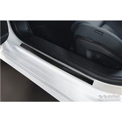 Seuils de porte universels - film carbone noir - 2-pièces - 50 x 3 cm