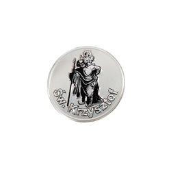 Emblème/Logo d'aluminium - St.Christopher / Šw. Krzysztof (PL) - Ø4,7cm