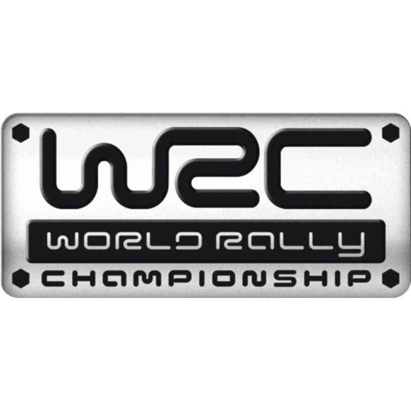 Emblème/Logo d'aluminium - WRC - 5,5x2,5cm