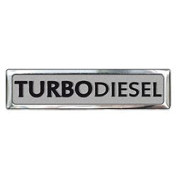 Emblème/Logo d'aluminium - TURBO DIESEL - 7x1,7cm